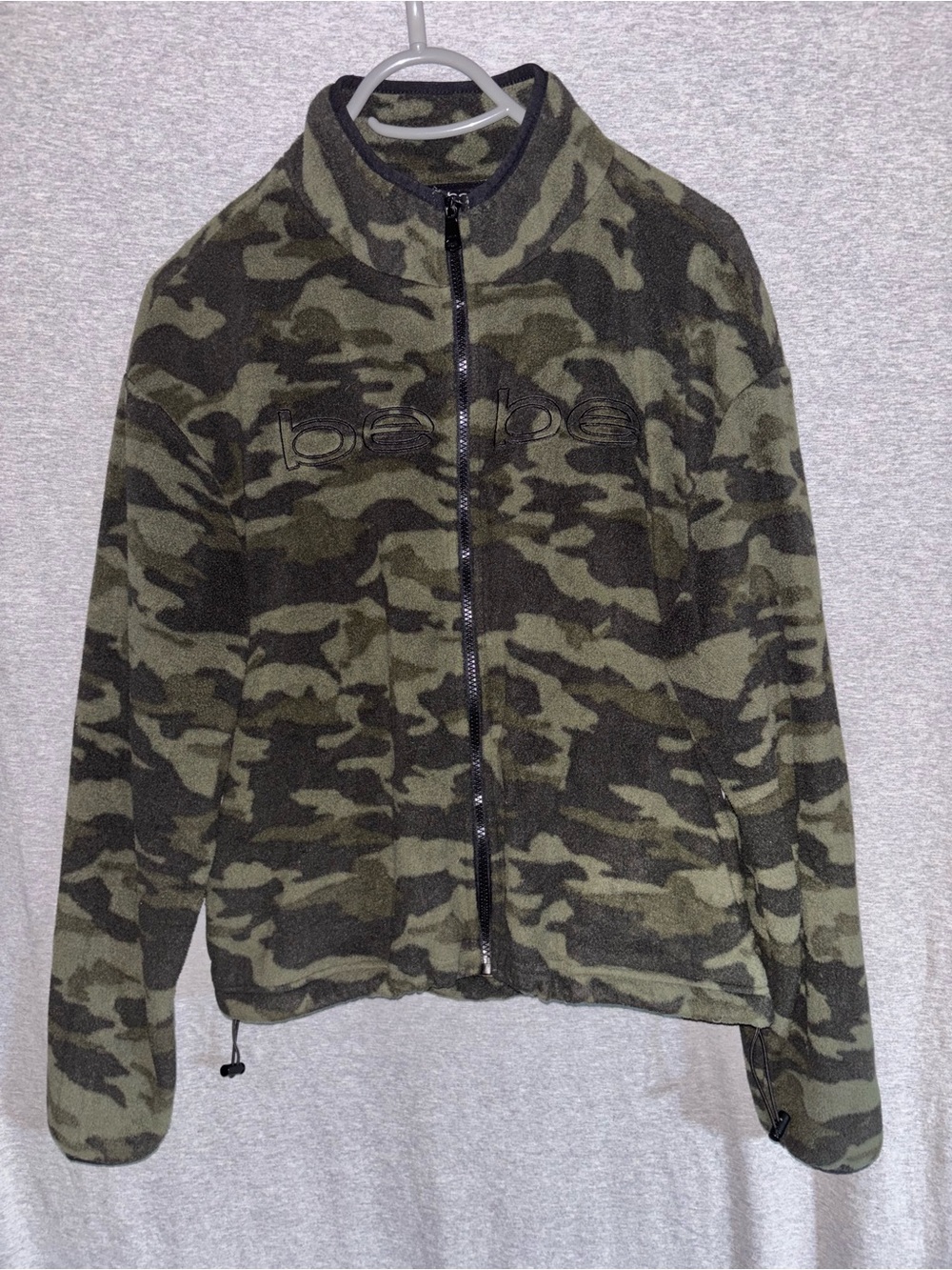 bebe Olive Green Camo Fleece Jacket